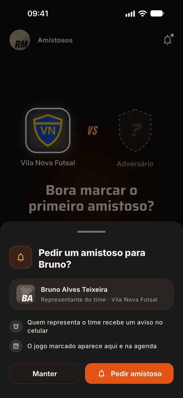 Jogador pede um amistoso para o representante do time