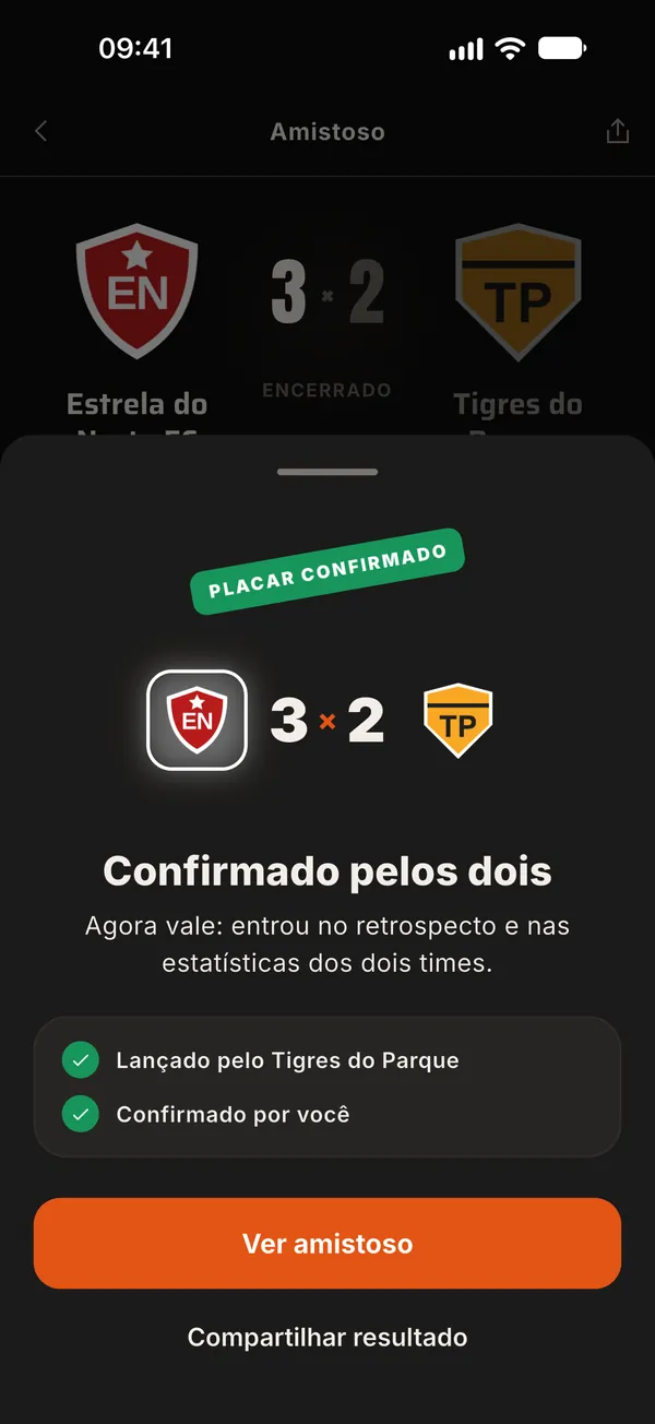 Placar confirmado pelos dois times: 3 x 2, que agora entra no retrospecto e nas estatísticas